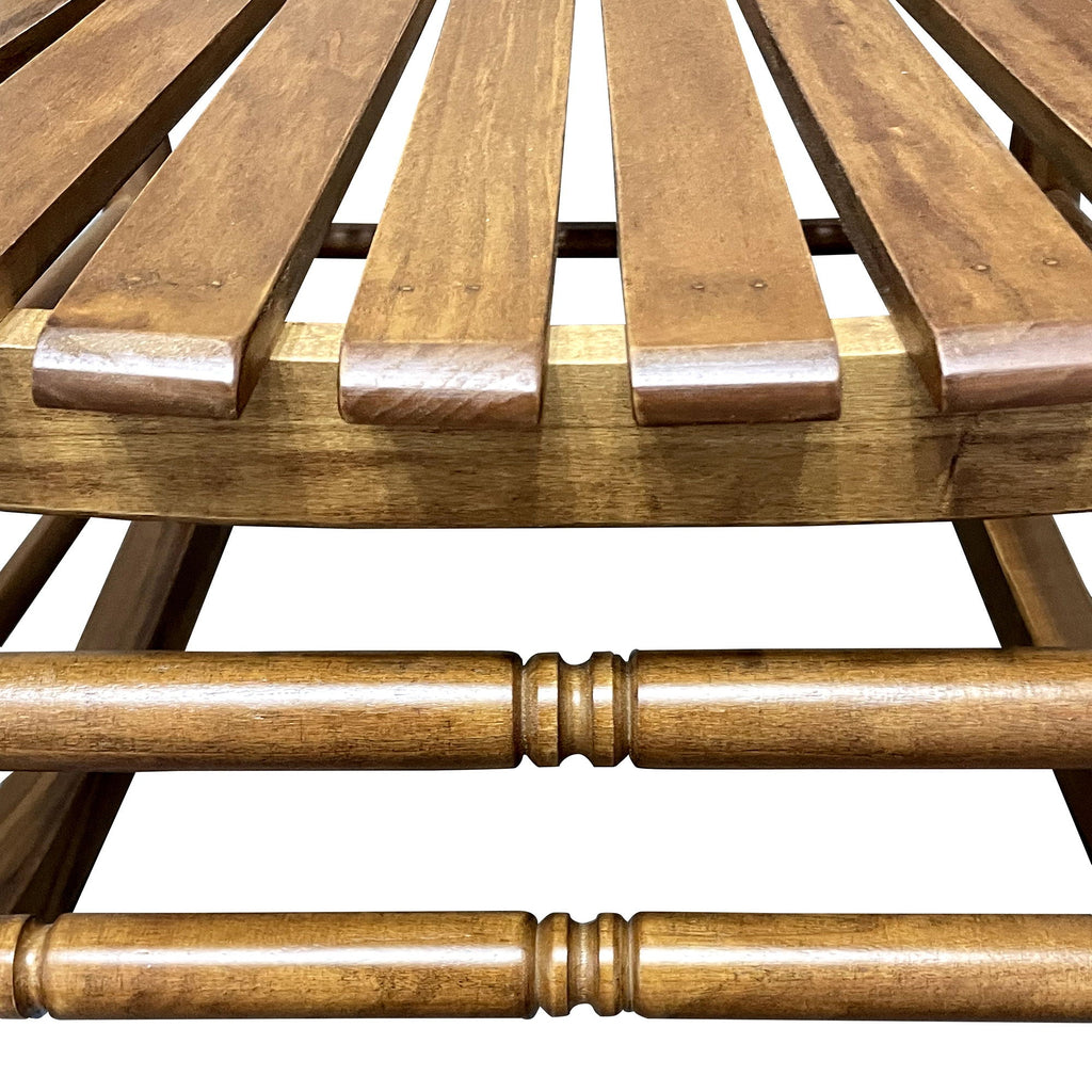 Balcony Porch Adult Rocking Chair with Solid Hardwood Frame - Available in Brown, Oak, or White