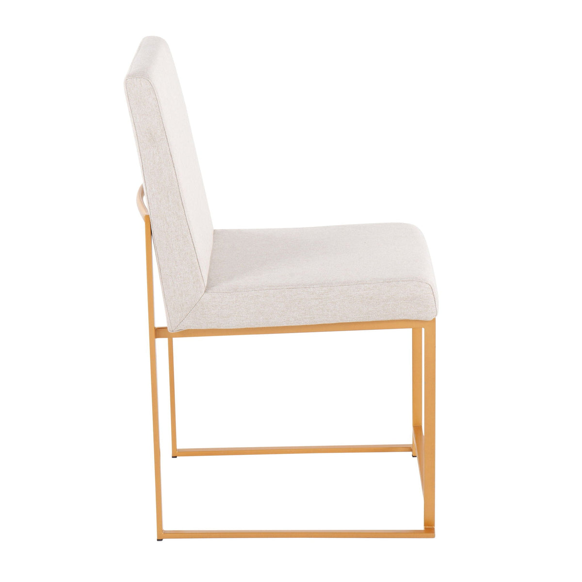 Contemporary High Back Dining Chair Set with Upholstered Seat - Multiple Colors