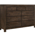 9 Drawer Dresser with Farmhouse Design - Brown