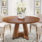 Round Dining Cross Base Kitchen Table with Engineered Wood - Assorted Colors