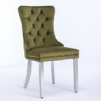 Contemporary Upholstered Dining Chair Set with Nailhead Trim - Multiple Colors