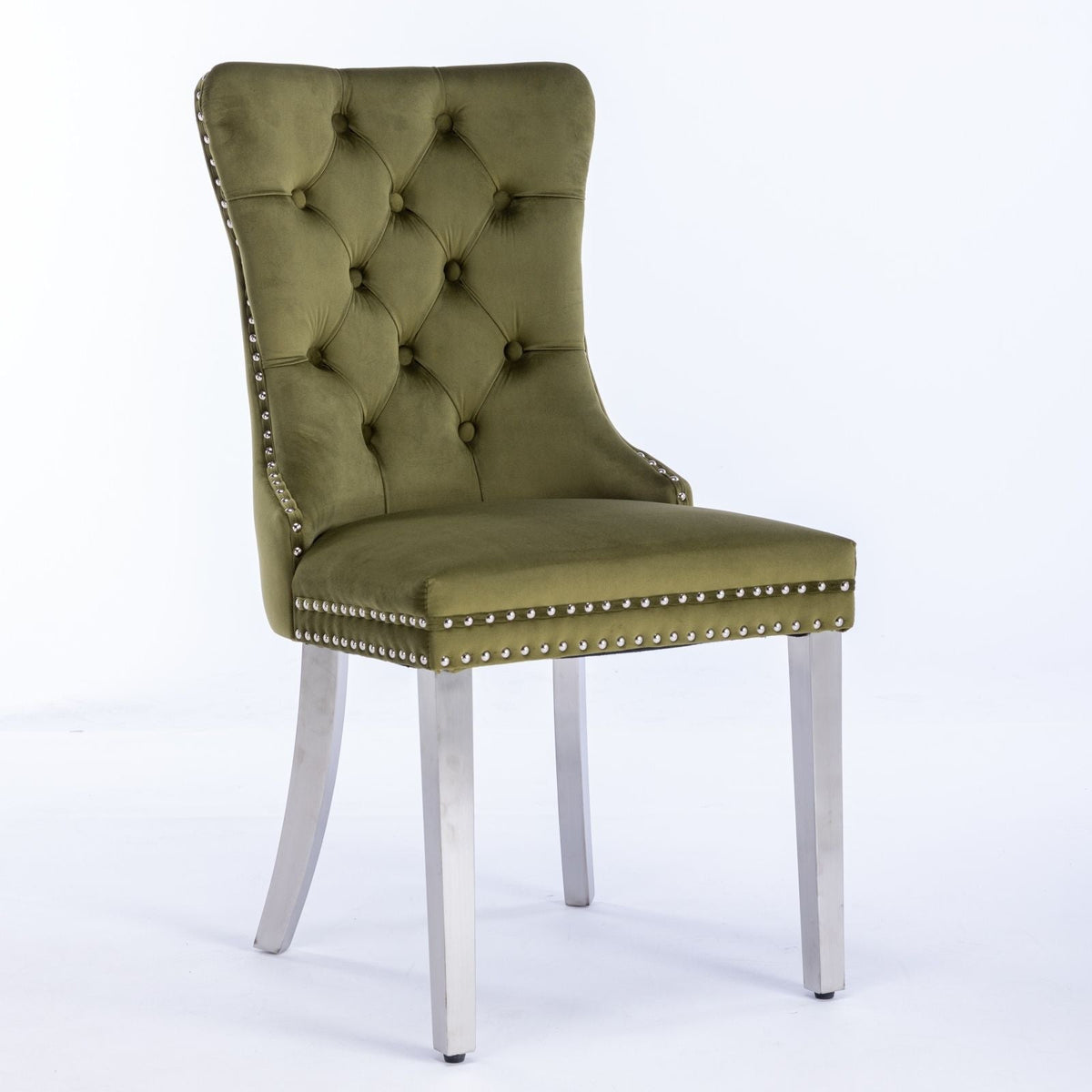 Contemporary Upholstered Dining Chair Set with Nailhead Trim - Multiple Colors