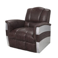 Brown Accent Arm Chair with Patchwork Aluminum Frame - 35" W x 35" D x 35" H