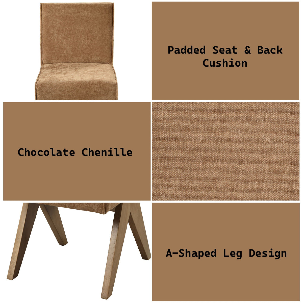 Zoey Dining Set with Rectangular Pedestal Table and Upholstered Chairs - Light Brown