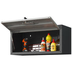 Heavy Duty Metal Wall Mounted Tool Storage Cabinet with Secure Locking - Black