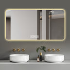 LED Bathroom Mirror with 3 Color Dimmable Backlight - Pearl Silver