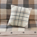 Herringbone Queen Comforter Set with Hypoallergenic Fill - Neutral