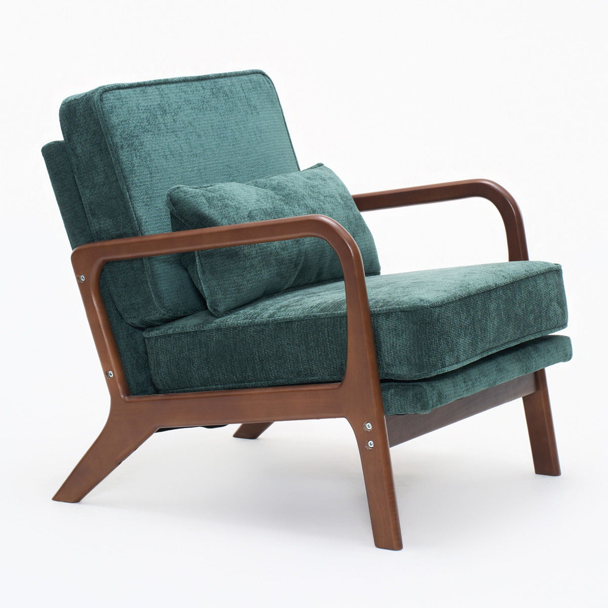Upholstered Living Room Chair with Curved Armrests - Choice of Color