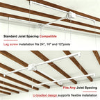 Overhead Garage Storage Rack with All-Steel Construction - White