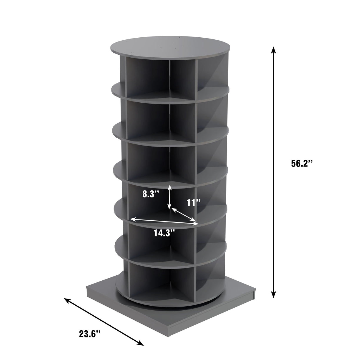 360 Rotating Shoe Cabinet 6 Layers with Space-Saving Rotating Design - Multiple Colors