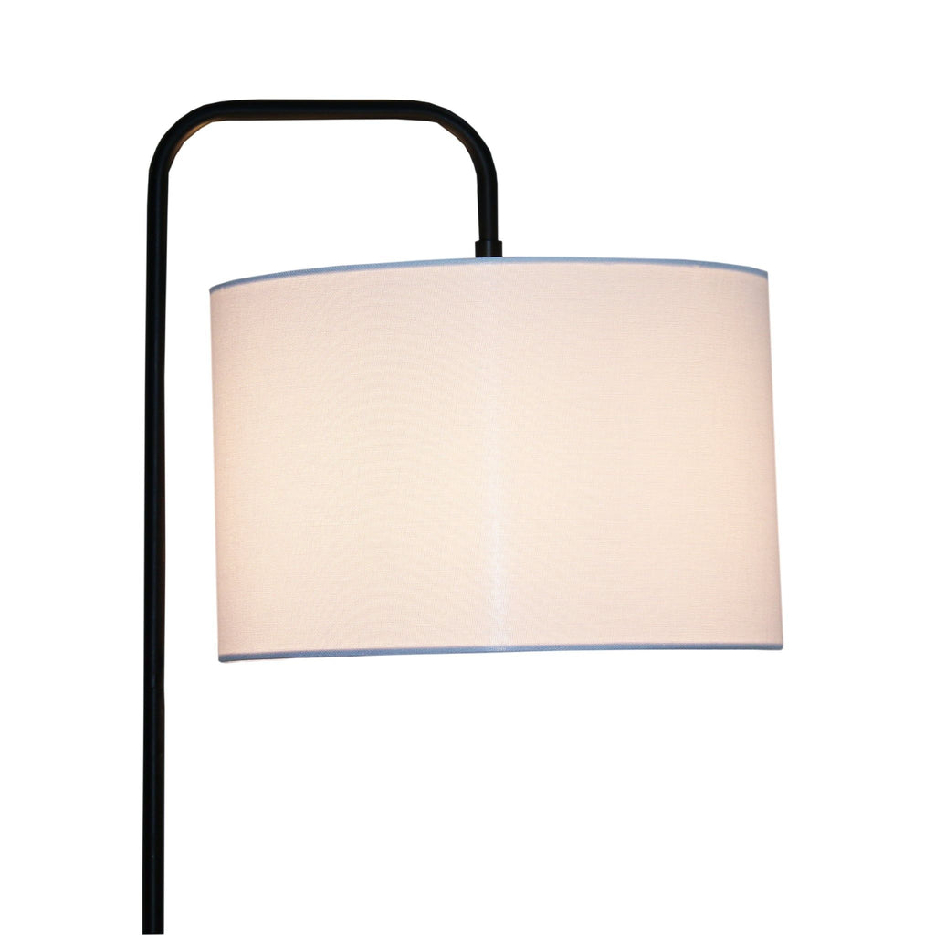 Arc Floor Lamp with Cylinder Shade and Foot Switch - Black