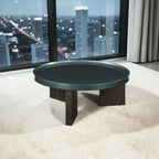 Elegant Design Coffee Table with High Gloss Top - Dark Green or Dark Brown