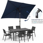 Rectangular Patio Umbrella with Crank Tilt - UV-Resistant Canopy