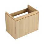 Modern Bathroom Vanity with Ceramic Basin and Storage Cabinet - Light Brown, Black, or White