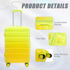 PC Spinner Wheel Luggage Set with 360° Wheels - Green + Yellow