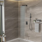 Dual Shower Head System with Rough-In Valve - Black or Pearl Silver