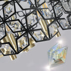 Geometric Crystal Pendant Chandelier with K9 Crystal - Black Gold