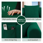 Spring Sofa with High-Quality Fabric - Green