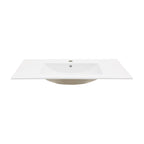 Premium Rectangular Vanity Top with Single Faucet Hole and Overflow - White