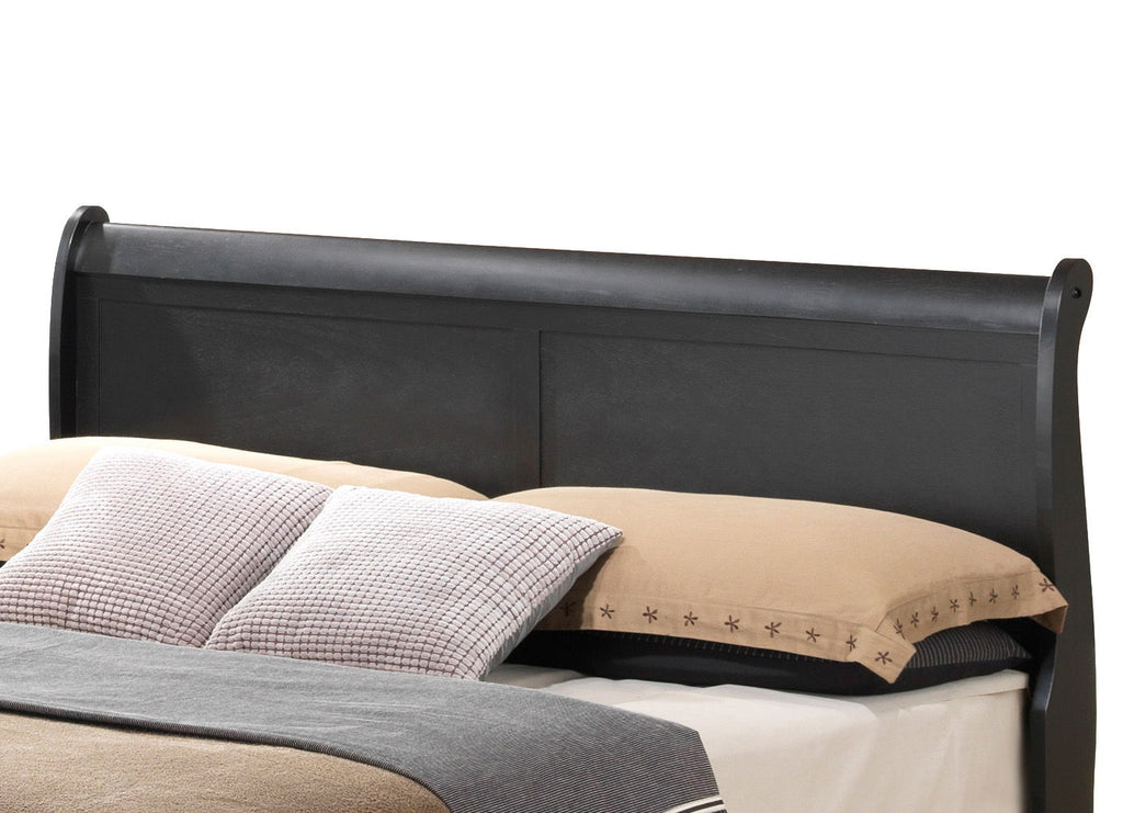 Sleigh Bed with Low Footboard - Real Wood Veneers, Multiple Colors