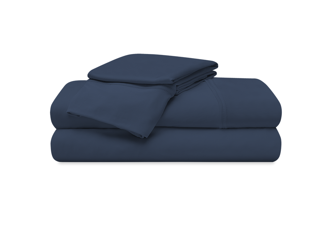 Vertex Split Cal King Sheet Set with Powerband Elastic - Navy