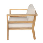 Acacia Wood Outdoor Club Chair with Arms - Removable Cushions