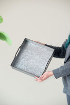 Decorative Galvanized Nesting Trays with Rustic Design - Gray