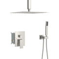 Dual Shower Head 16" Ceiling Mount Shower System with Pressure-Balanced Valve - Gray