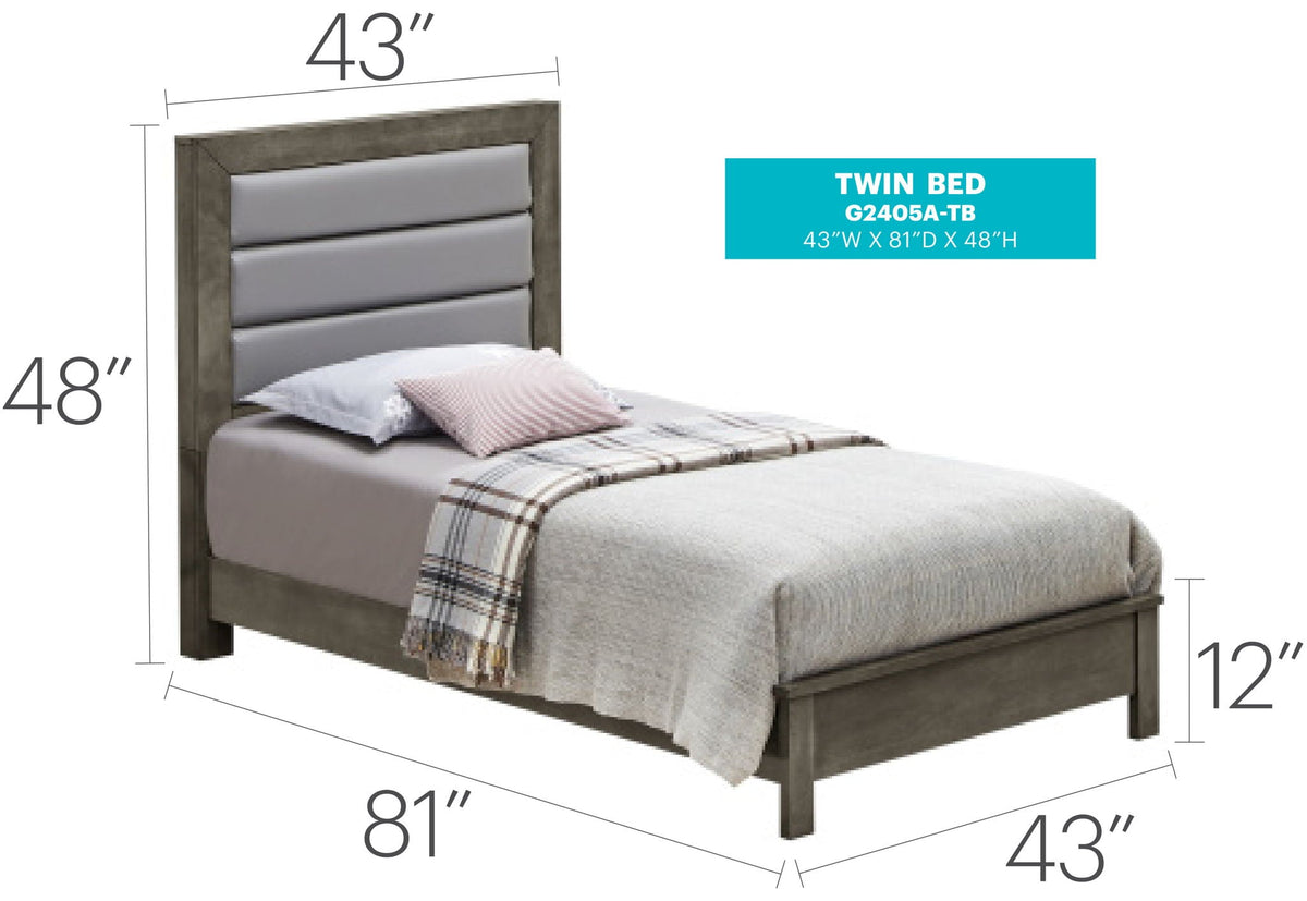 Transitional Modern Panel Bed with Wood Construction - Multiple Colors