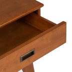Handcrafted Mid Century End Table with Drawer – White, Dark Brown, or Light Brown