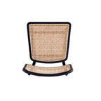 Solid Ash Wood Dining Chair Set with Rattan Cane Seat - Black or Light Brown