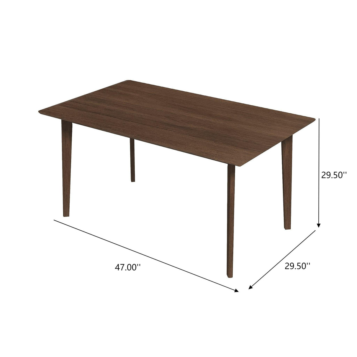 Rectangular Modern Dining Table with Solid Wood Construction – Dark Brown or White