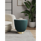 Upholstered End Table with Sintered Stone Top - Multiple Colors