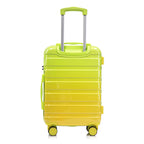 2-Piece Polycarbonate Spinner Wheel Luggage Set with Lock - Green & Yellow