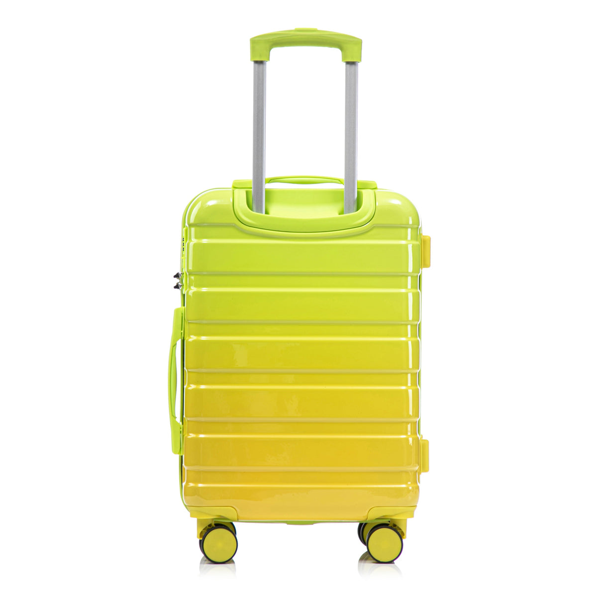 2-Piece Polycarbonate Spinner Wheel Luggage Set with Lock - Green & Yellow