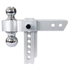 Adjustable Trailer Drop Hitch with 6" Adjustment - Silver
