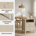 Fluted Nightstand with 2 Drawers and Soft-Close Slides - Multiple Colors