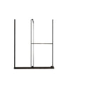Glass Shower Door with Stainless Steel Handle - Black