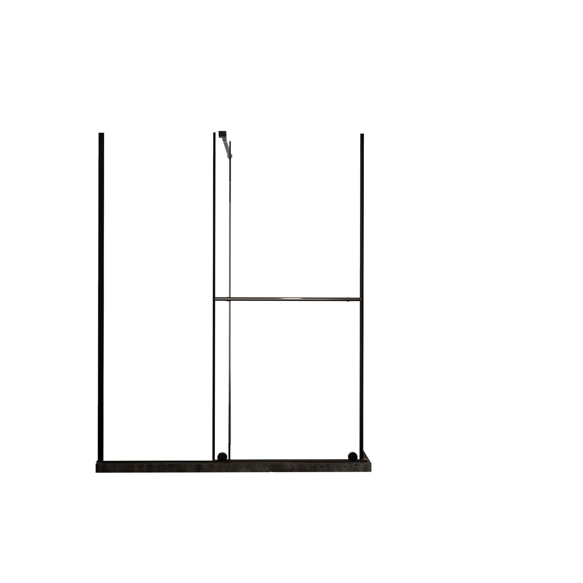 Glass Shower Door with Stainless Steel Handle - Black