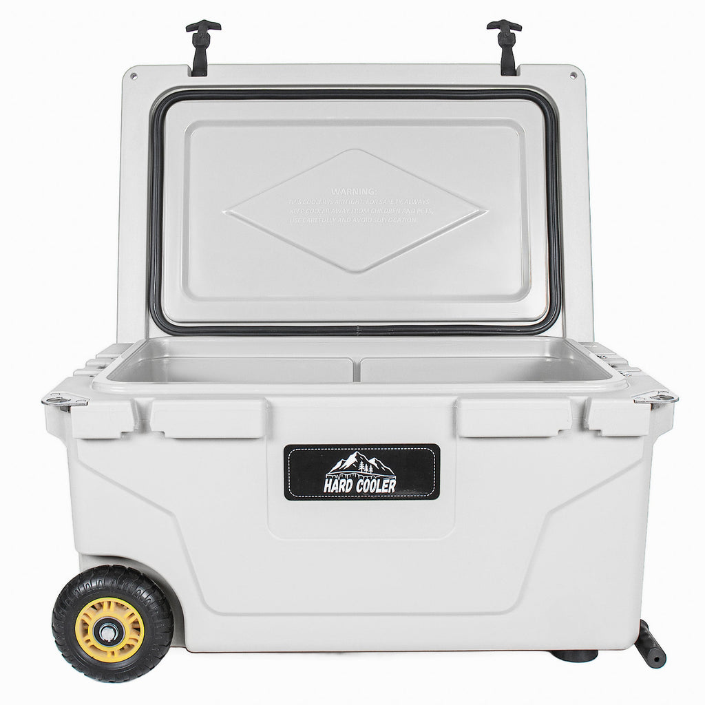 65 Quart Heavy-Duty Outdoor Cooler with 6-Day Ice Retention - White