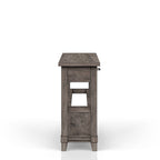 Console Table with Wine Bottle Storage and Storage Drawers - Gray