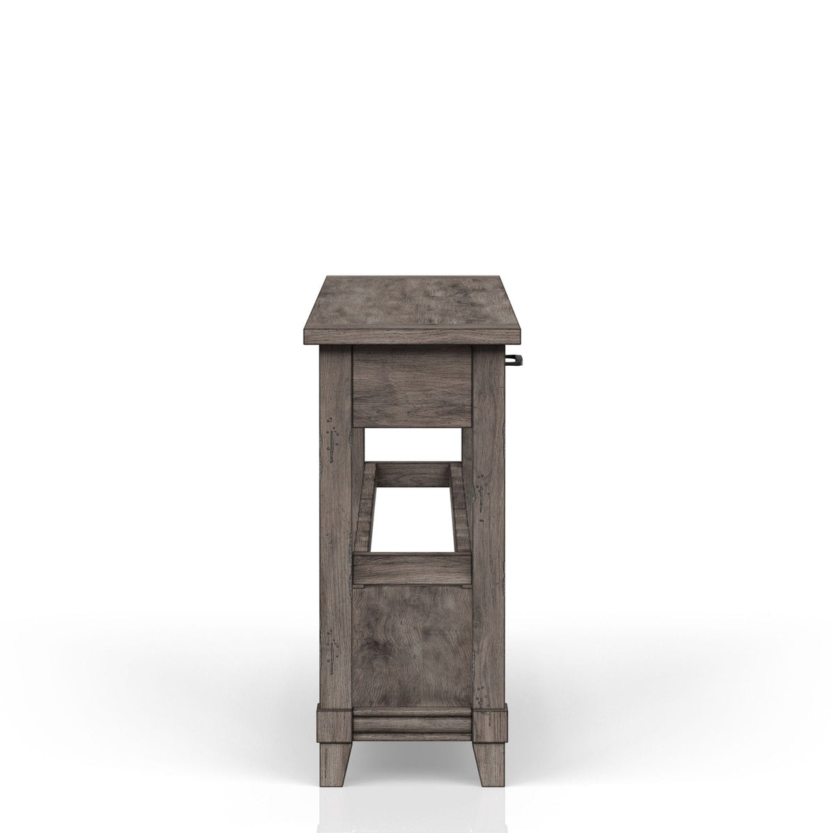 Console Table with Wine Bottle Storage and Storage Drawers - Gray