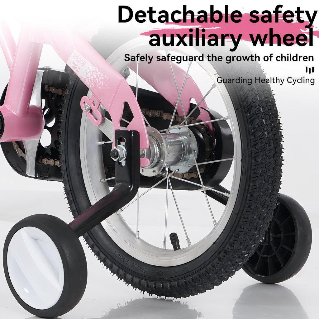 16-Inch Sporty Kids Cruiser Bike with Training Wheels - Green or Pink