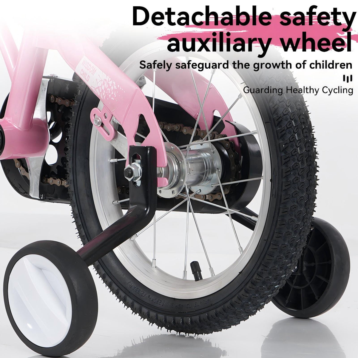 16-Inch Sporty Kids Cruiser Bike with Training Wheels - Green or Pink