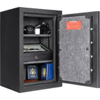 2.02 cu ft Biometric Keypad Fire Resistant Safe with Fingerprint Access - Black