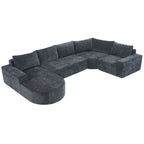 Modular Cloud Sectional Sofa Set with Deep Seating - Choose Beige, Dark Gray, or Dark Brown