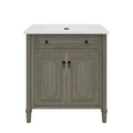 Vintage Bathroom Vanity With Sink and Soft-Close Doors - Dark Gray or White