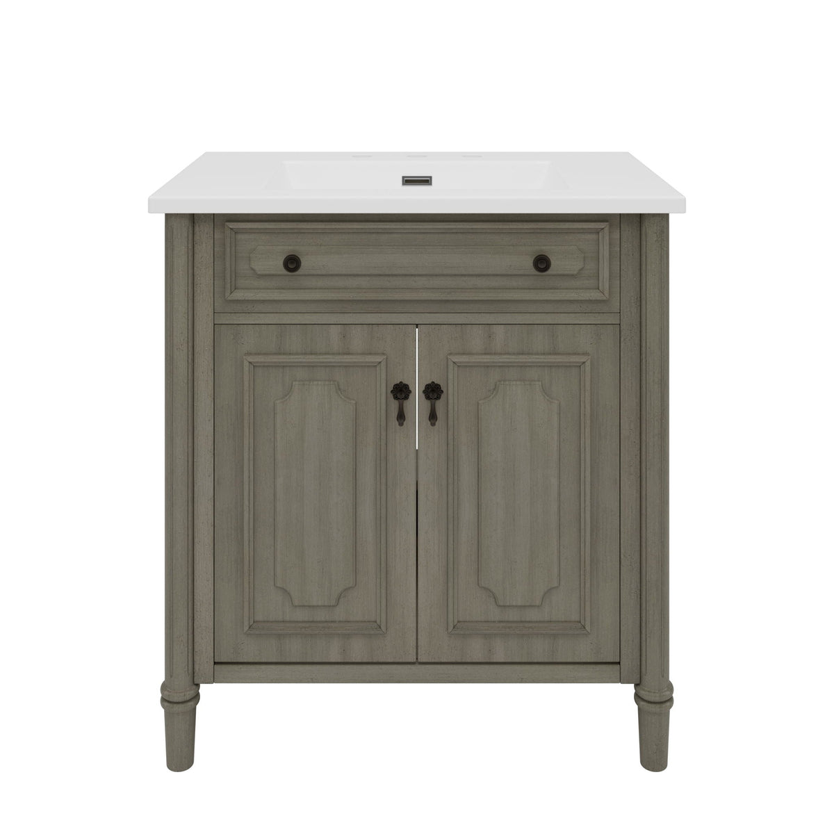Vintage Bathroom Vanity With Sink and Soft-Close Doors - Dark Gray or White