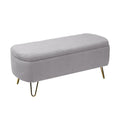Faux Fur Storage Ottoman Bench with Padded Upholstery - Multiple Colors