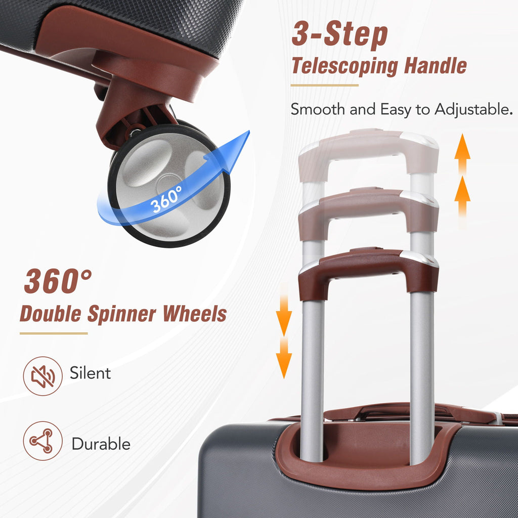 Hardshell Luggage Set 3-Piece Spinner with TSA Lock - Lightweight, Multiple Colors